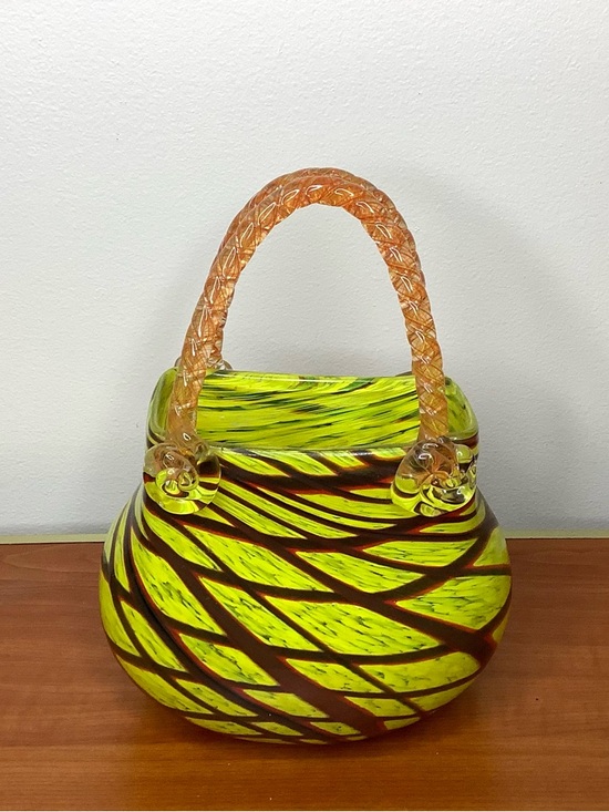 Other - < Vintage Murano Style Art Glass Purse Sculpture/Vase/Catch-All >